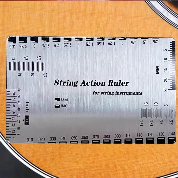 【限购一件】吉他弦距测量卡尺不锈钢电木古典贝斯调弦卡尺子工具