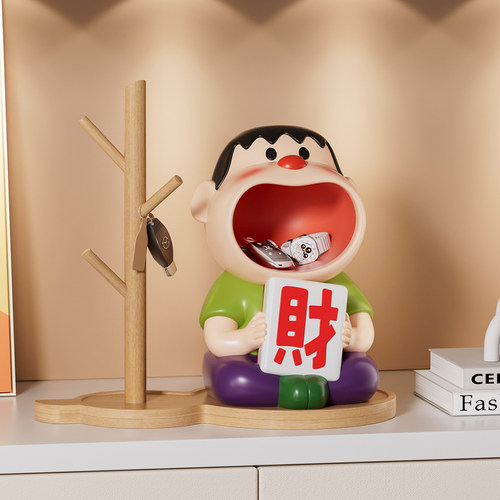 入户门口钥匙玄关收纳摆件高级感胖虎家居装饰品客厅收纳盒置物架