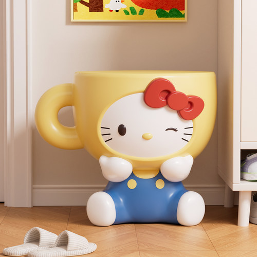 卡通猫咪造型招财猫换鞋凳摆件