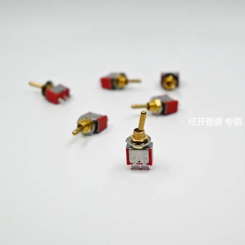 苏上SUCN复古金色钮子开关MTS102小拨杆2档3脚黄铜柄6mm孔