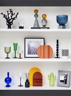 样板间现代简约风格软装家居饰品酒柜桌面相框陶瓷玻璃摆件ZH3873