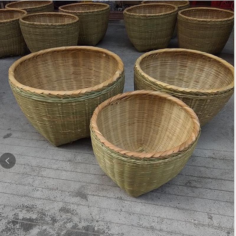 箩筐 竹编收纳筐手工箩筐竹簸箕小竹筐收纳筐 鸡蛋竹萝茶叶萝
