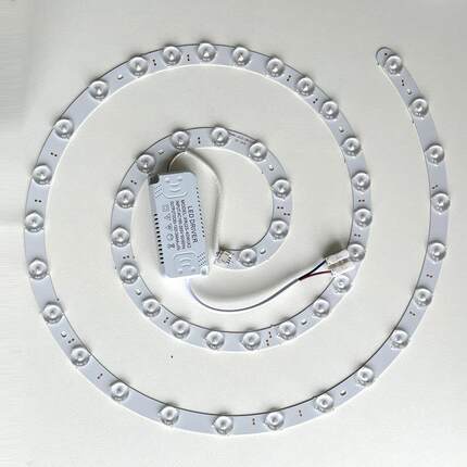 LED吸顶灯灯板灯盘圆形替换灯芯灯带灯条吊扇灯三色变光遥控卧室