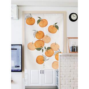 布艺门帘隔断窗厨房遮挡帘子免打孔半帘卧室布帘厕所挂饰魔术贴