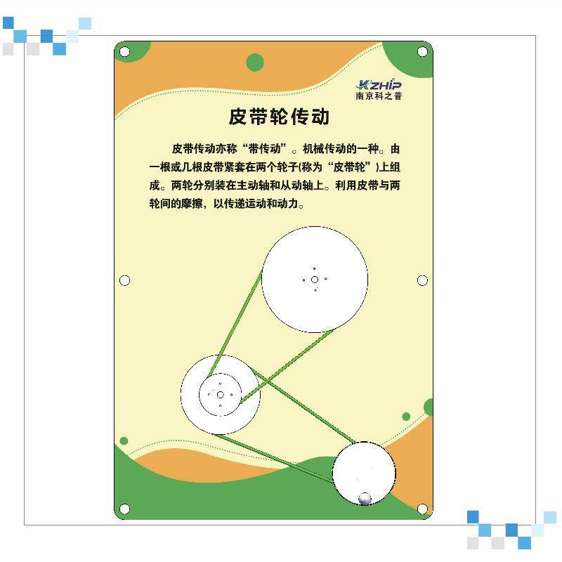 厂家供应壁挂科普展品皮带轮传动科教仪器