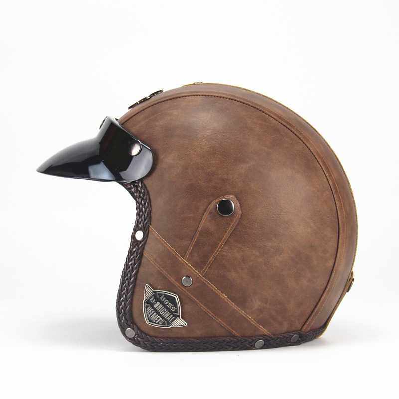 版个性复古半覆式盔3/4手工皮革盔半盔,摩托车/装备/配件,摩托车头盔,淘宝优惠券,粉丝福利购,淘宝优惠卷