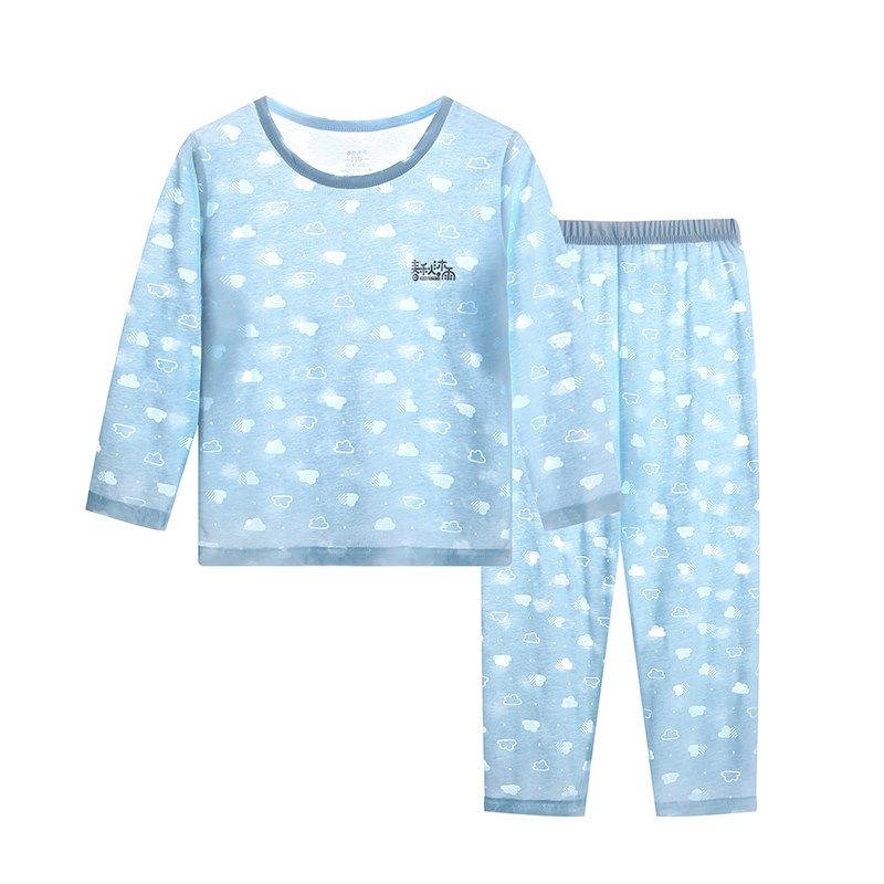 儿童睡衣男童女童长袖空调服薄款夏季宝宝中大童女孩2-15岁家居服