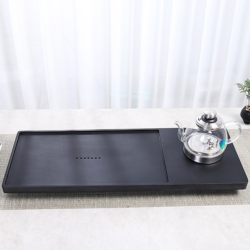 天然乌金石茶盘全自动一体电磁炉烧水壶家用简约石头茶台茶具套装