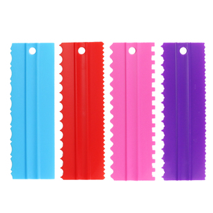 烘焙工具塑料刮板奶油蛋糕抹面神器刮片长锯齿平刮刀抹刀套装家用