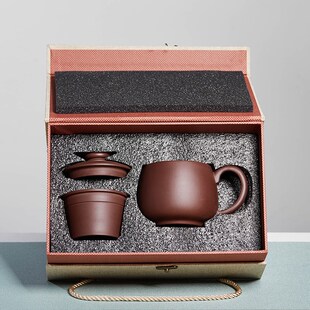 办公盖杯带把大容量陶瓷功夫茶具 宜兴紫砂杯茶水分离泡茶壶杯男士