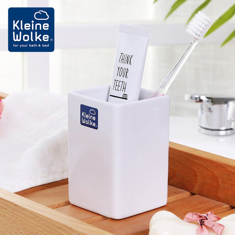 Kleine Wolke德国进口白色陶瓷漱口杯刷牙杯子洗漱杯牙缸杯牙具杯
