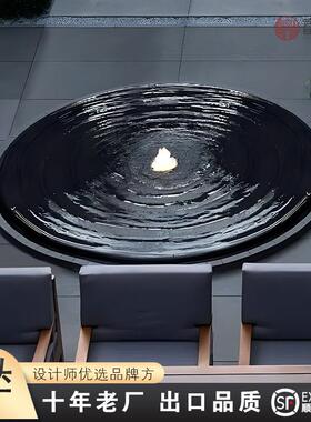 聚宝盆花园庭院简约循环水钵水系样品屋展示中心会所流水摆件喷泉