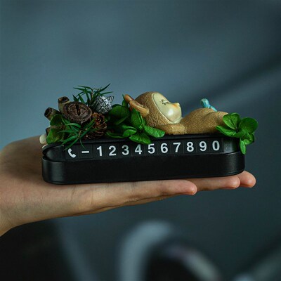 可爱小鹿2025新款挪车电话牌临时停车高级感车载香薰摆件车内饰品