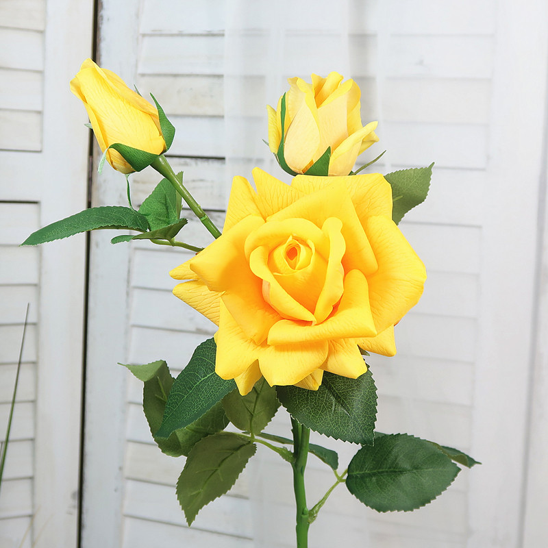 【包邮】手感保湿玫瑰仿真花束绢花客厅餐桌装饰花艺插花摆件假花