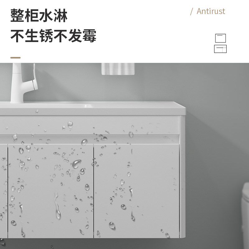 蜂窝铝洗手盆柜组合大尺寸陶瓷洗脸池卫生间挂墙洗漱台左右盆一体