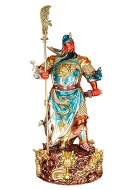 《九龙关公》全铜关二爷神像武财神关羽摆件客厅家用办公室供奉像