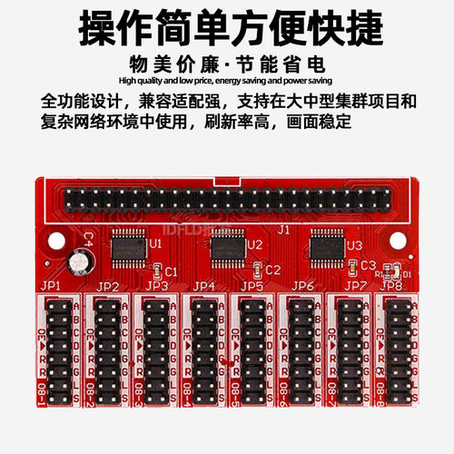 单双色室内led显示屏控制卡HUB08-256 HUB12-256 HUB75E转接板