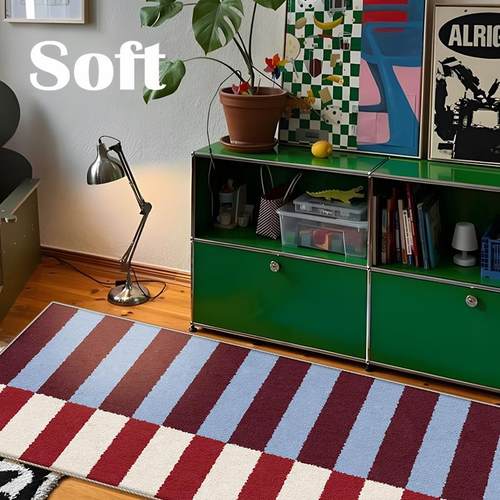 包豪斯复古轻奢高级卧室地毯茶地垫几家用衣帽间镜前毯防滑床边毯