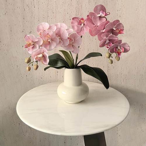 态生活 ins风高级感餐桌花艺客厅餐厅仿真保湿蝴蝶兰陶瓷花瓶摆设