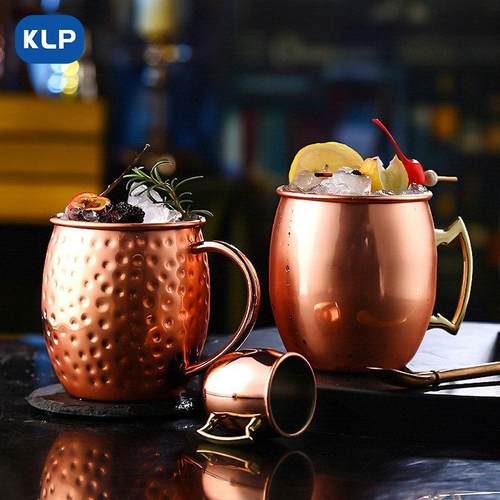 KLP凯力加锤点铜杯莫斯科骡子杯不锈钢鸡尾酒金属酒杯酒吧杯水杯