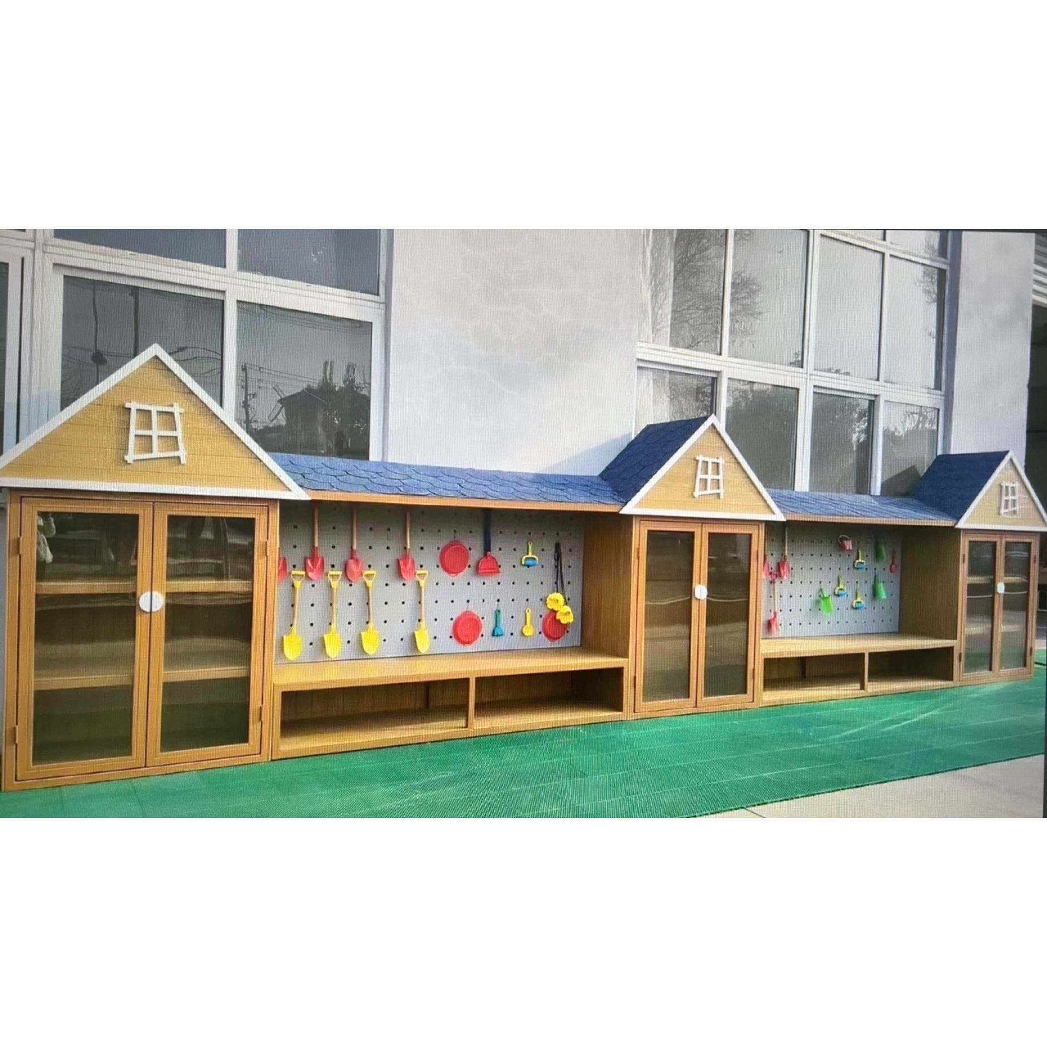 户外幼儿园学校沙池积木玩具柜室外防腐洞洞板体育展示柜收纳柜