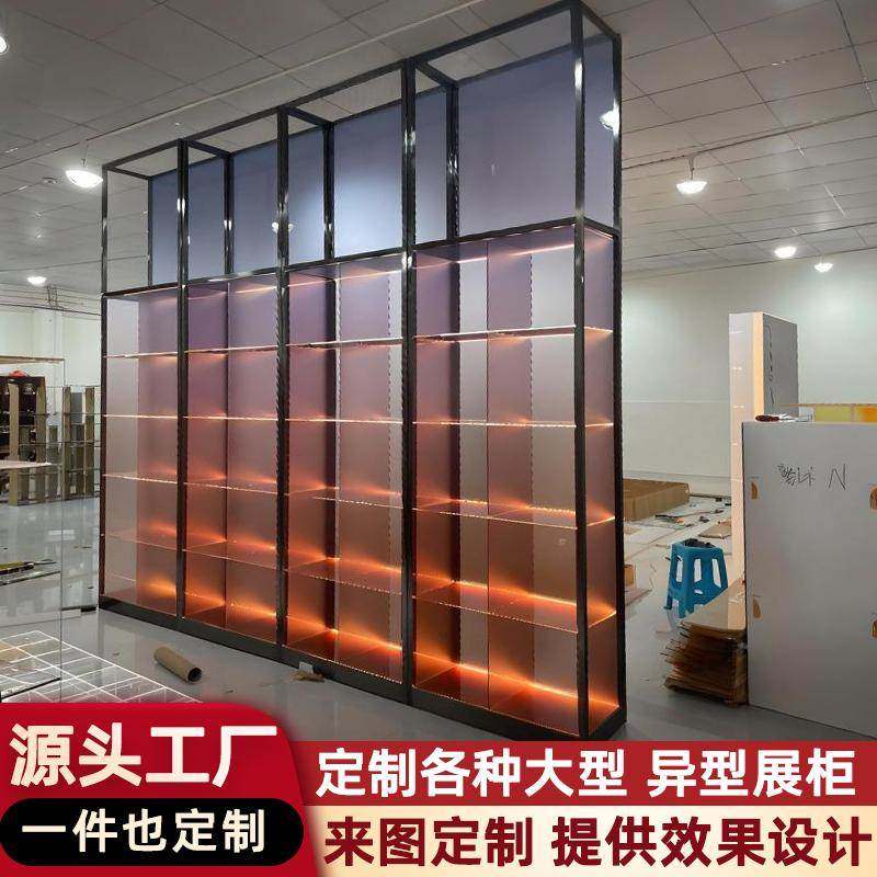 亚克力展示架定制透明渐变色服装店鞋子包包手办酒柜展示柜置物架