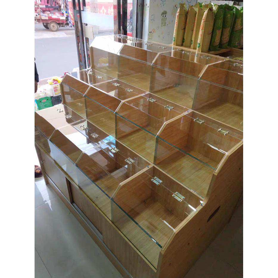 超市货架展示架干果柜五谷杂粮干果展示柜散装零食货架便利店货架