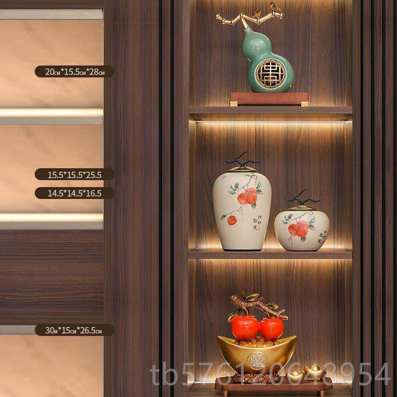 正品新中式玄关装迁陶瓷饰摆饰客厅电视柜柿如意平柿安花瓶高档乔