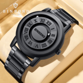 BINBOND 宾邦新款 磁悬浮磁力滚珠手表男黑科技石英表无镜面腕表