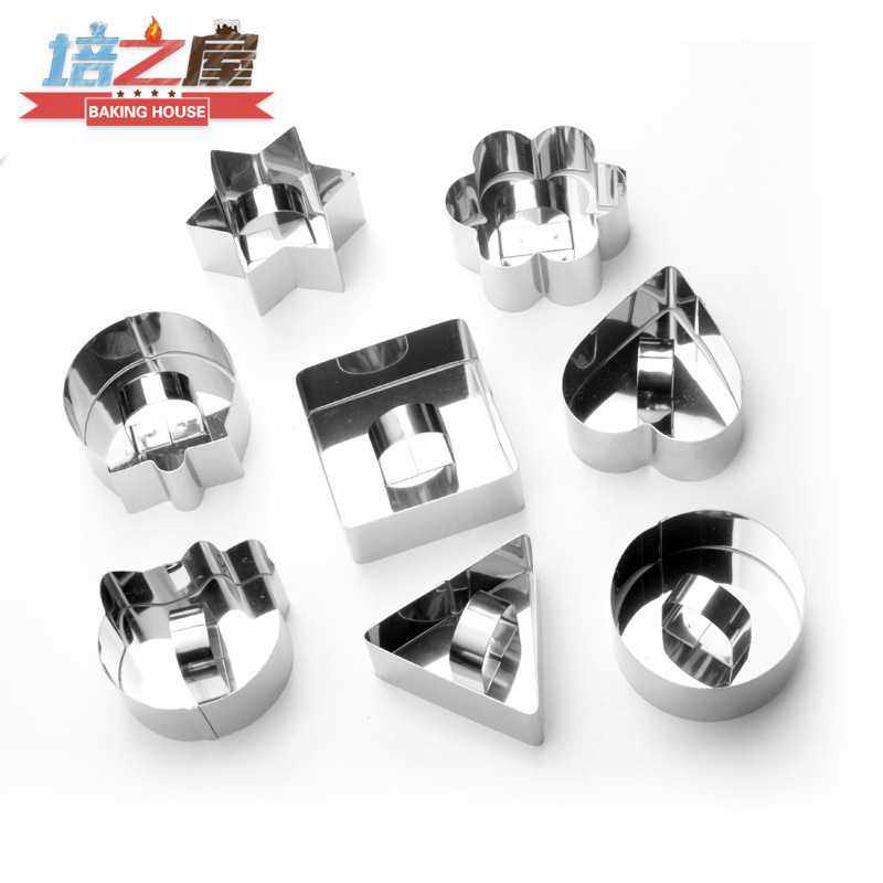 热销不锈钢慕斯圈带推板饼干切模具 蛋糕模具多种形状烘焙工具