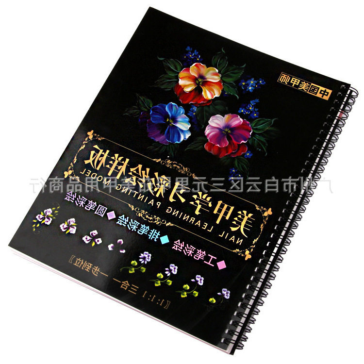 美甲学习彩绘样板学员用工笔圆笔排笔彩绘三合一样板