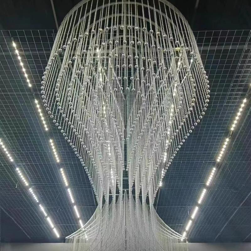 成品亚克力水晶珠帘星幕铁艺架子韩式法式白色厅宴会厅婚礼堂道具