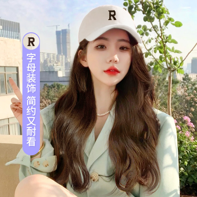 假发帽子女长发夏2021年新款时尚一体遮阳自然假发全头套式长卷发