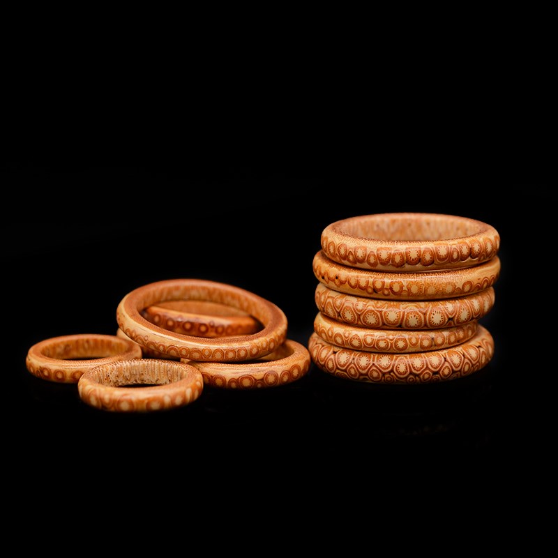 竹雕满钉竹鸟笼文玩提环文玩纯手工打磨戒指男女款指环挂件面包圈