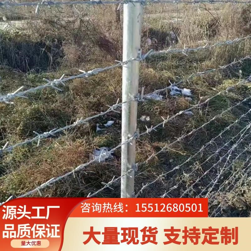 刺绳护栏网蒺藜刺铁丝围栏立山柱圈钢丝隔离栅刺果园封禁防铁护网