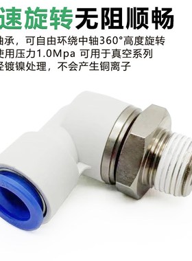 高速旋转度直角气管接头LMM2