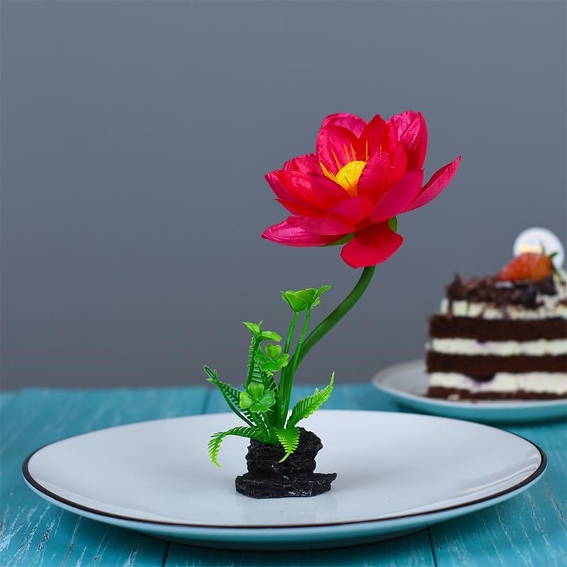 摆盘装饰荷仿真色草刺身酒店饭店菜品点缀盘头盘式