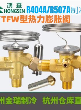鸿森TF404/W型热力蓬胀阀R404a R507a制冷剂内外平衡冷藏库空调直