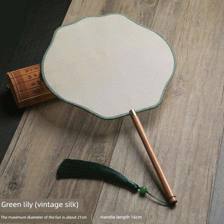 熟绢工笔手绘画扇空白团扇真丝扇子国画古典圆形宫扇书画绘画