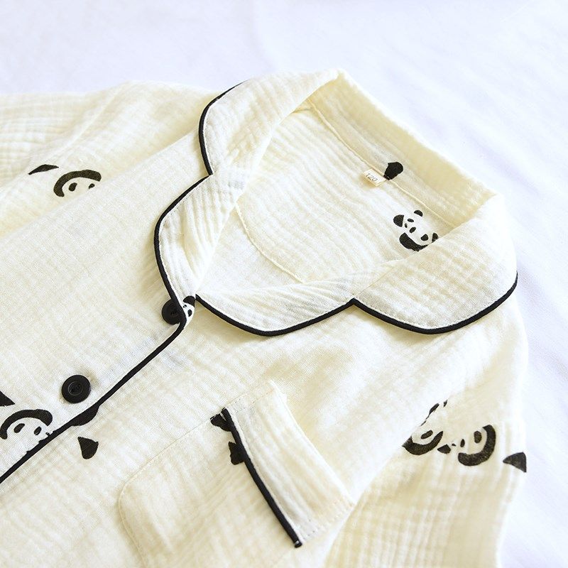 儿童夏季薄款纯棉纱布睡衣三件套卡通男童短袖长裤短裤棉纱家居服