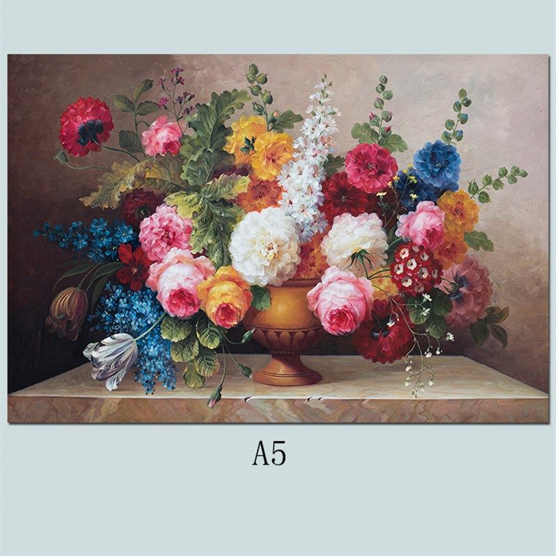欧式客厅餐厅古典花卉油画自粘壁画宾馆走廊横版花瓶水果装饰画芯,家居饰品,现代装饰画,淘宝优惠券,粉丝福利购,淘宝优惠卷