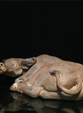 石湾公仔陶瓷牛生肖创意家居客厅博古架电视柜摆件开业手工艺礼品