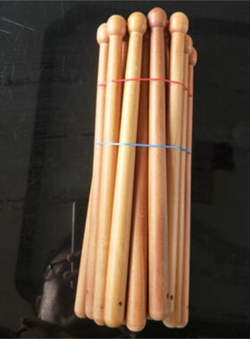 24厘米枣木心腰鼓槌实木木质腰鼓棒送红绸腰鼓锤民族打腰鼓小鼓