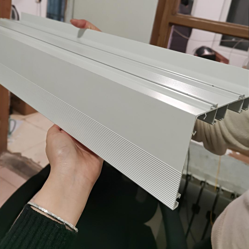 铝蜂窝板吊顶专用铝合金手动电动双轨道窗帘盒集成吊顶堵头锁头