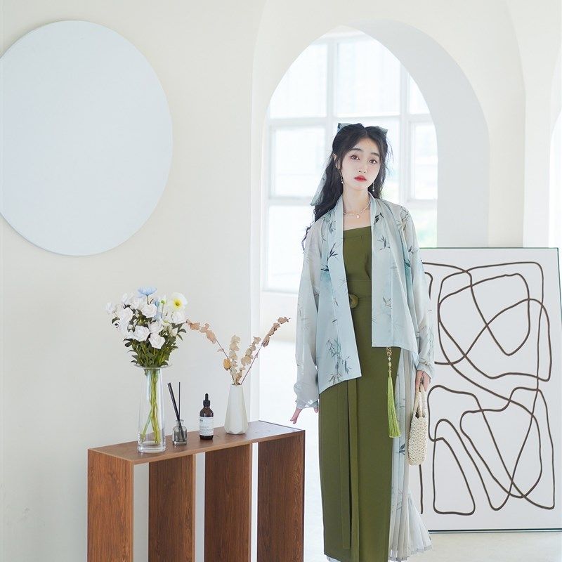西辞记【竹影摇翠】日常汉服女宋制飞机袖短衫吊带宋抹旋裙,女装/女士精品,汉服半身裙,淘宝优惠券,粉丝福利购,淘宝优惠卷