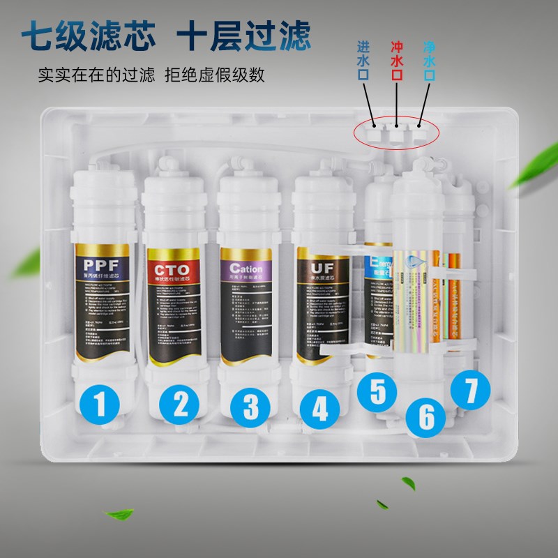 智特七级净水器家用直饮机超滤水器厨房自来水台式过滤器净水机