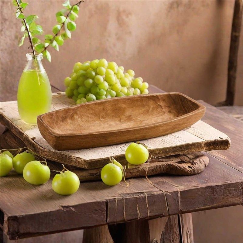 侘寂风创意实木船型托盘轻奢高级感干果盘客厅餐桌水果盘装饰摆件,家居饰品,装饰摆件,淘宝优惠券,粉丝福利购,淘宝优惠卷