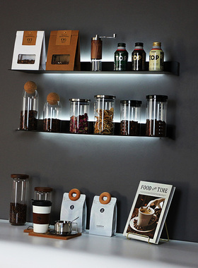 样板间样板房厨房橱柜咖啡主题系列摆件层架咖啡豆软装饰品玻璃罐