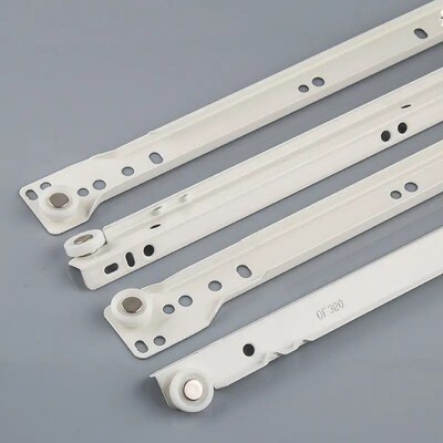 抽屉轨道滚轮静音二节轨滑轮两节导轨滑道家具厂五金托底滑轨抽拉