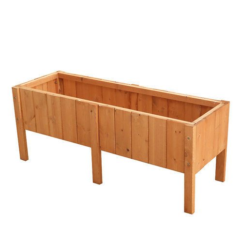 防腐木花箱室内阳台花槽户外长方形加高脚种植箱室外木制长条花盆